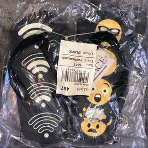 The Children's Place Black Emoji Flip Flops